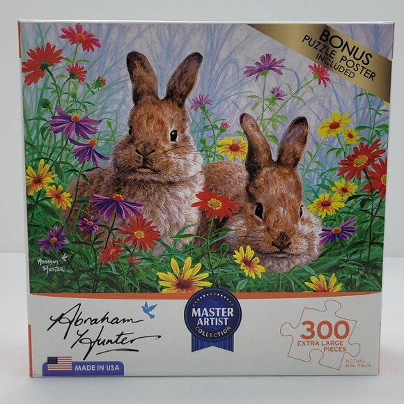 Cra-Z-Art Abraham Hunter Spring Bunny 300 Extra Large Pieces Jigsaw Puzzles NIB - Picture 1 of 2